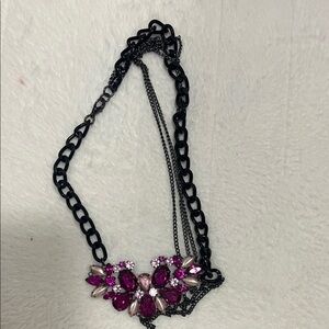 Elegant Pink and Black Necklace